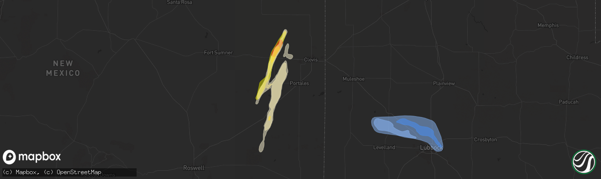 Hail map in Portales, NM on November 2, 2024