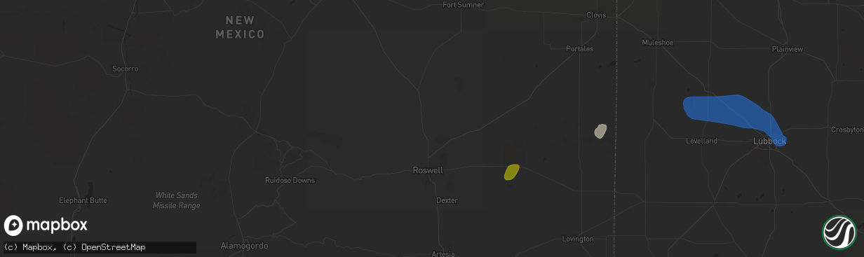 Hail map in Roswell, NM on November 2, 2024