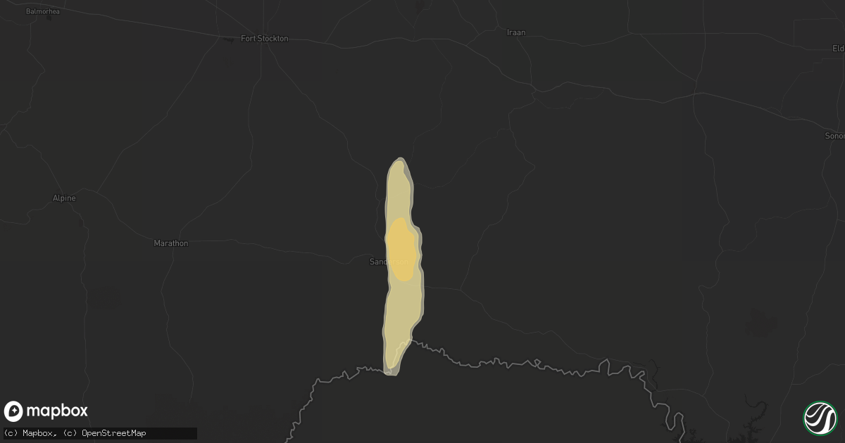Hail map in Sanderson, TX on November 2, 2024