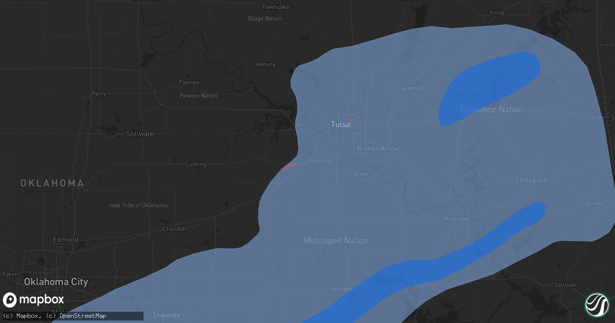 Hail map in Sapulpa, OK on November 2, 2024