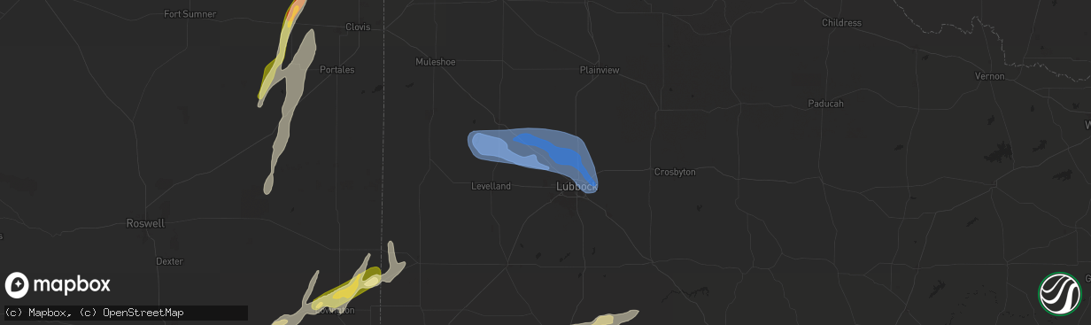 Hail map in Shallowater, TX on November 2, 2024