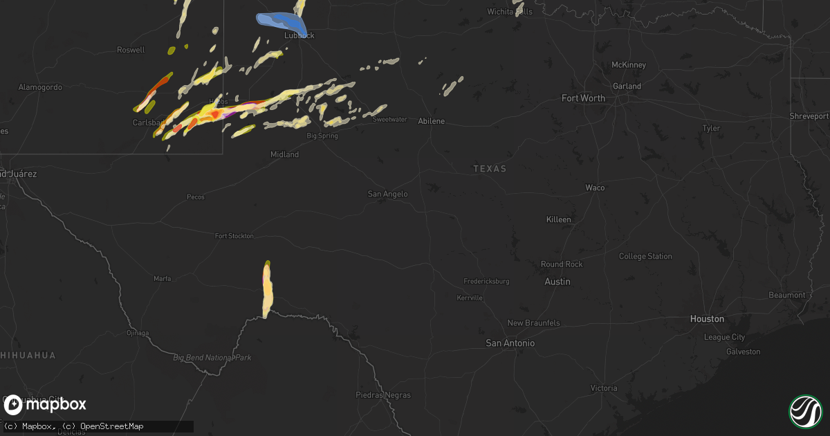 Hail map in Texas on November 2, 2024