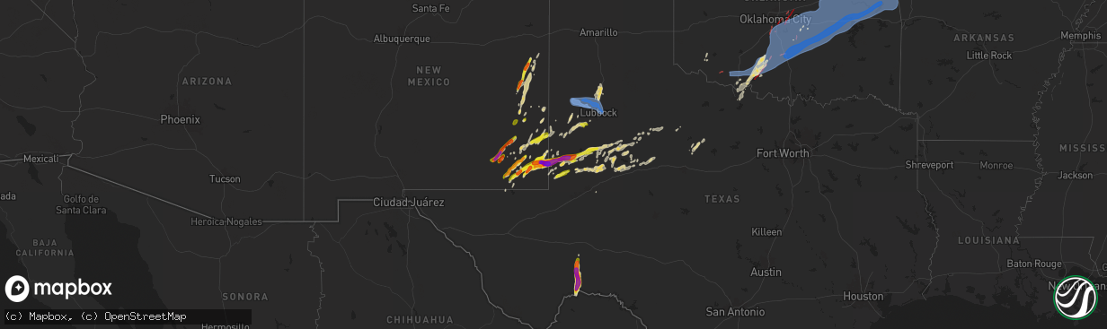 Hail map on November 2, 2024