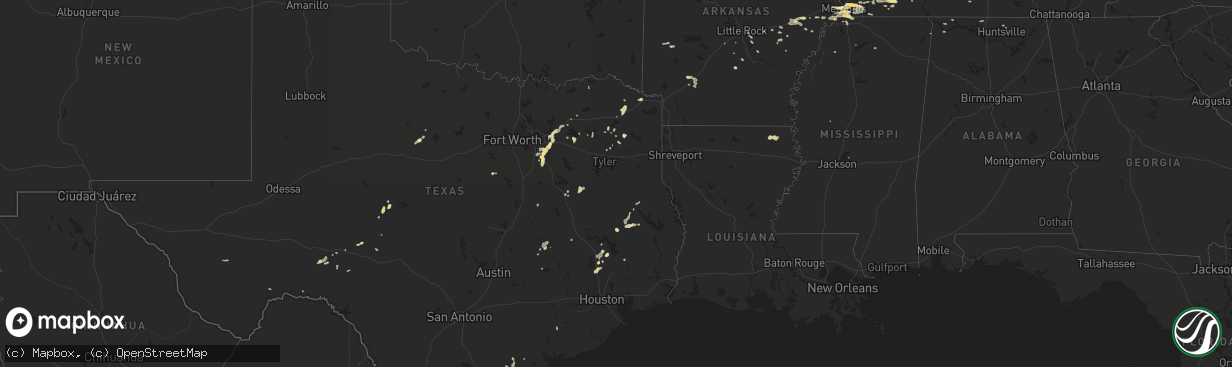 Hail map in Alabama on November 3, 2012