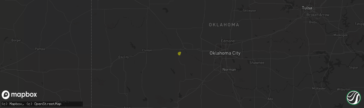 Hail map in Hinton, OK on November 3, 2016