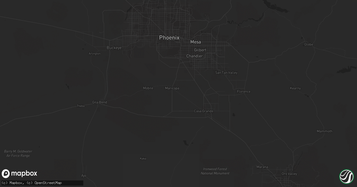 Hail map in Maricopa, AZ on November 3, 2016
