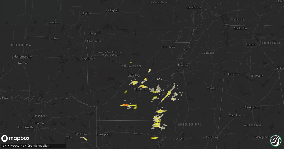 Hail map in Arkansas on November 3, 2017