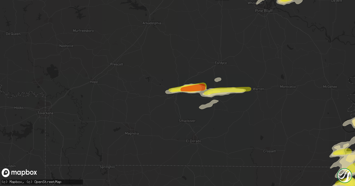 Hail map in Camden, AR on November 3, 2017