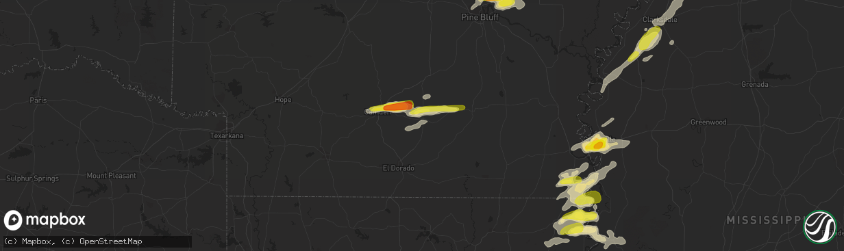 Hail map in Hampton, AR on November 3, 2017