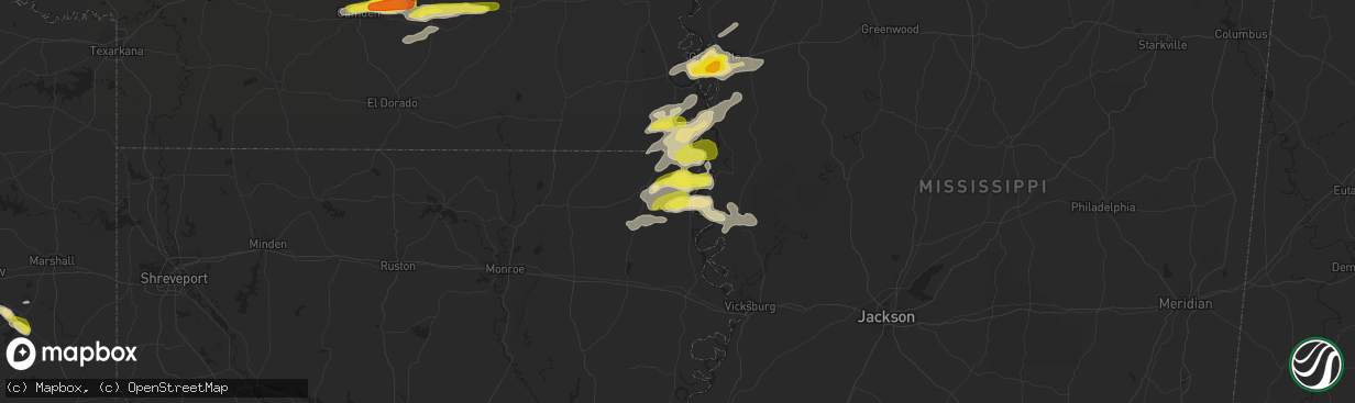 Hail map in Lake Providence, LA on November 3, 2017