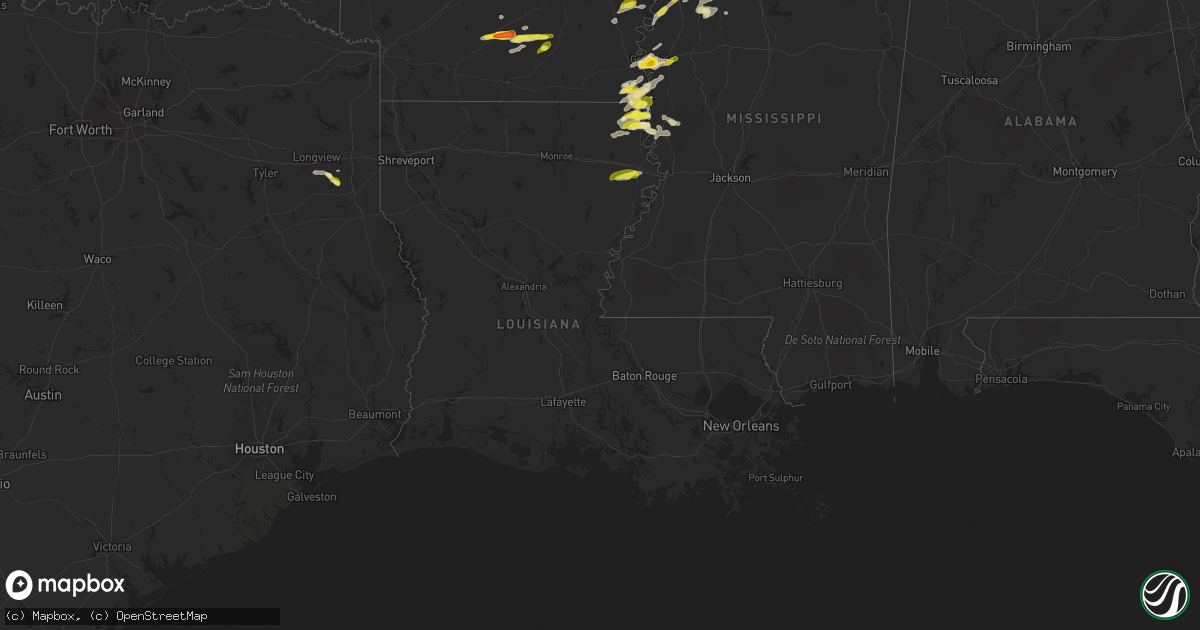 Hail map in Louisiana on November 3, 2017
