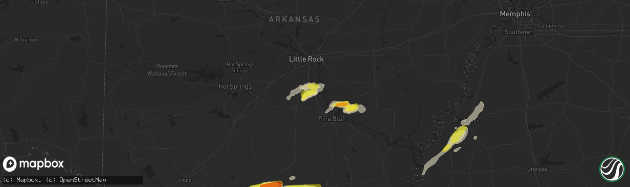 Hail map in Redfield, AR on November 3, 2017