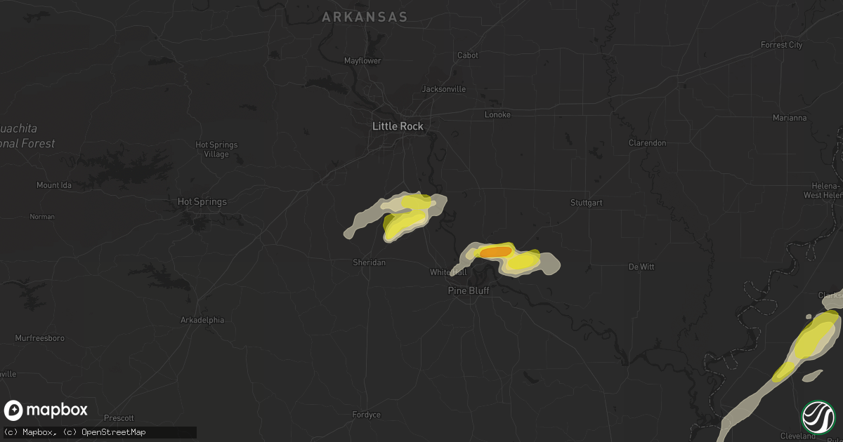 Hail map in Redfield, AR on November 3, 2017