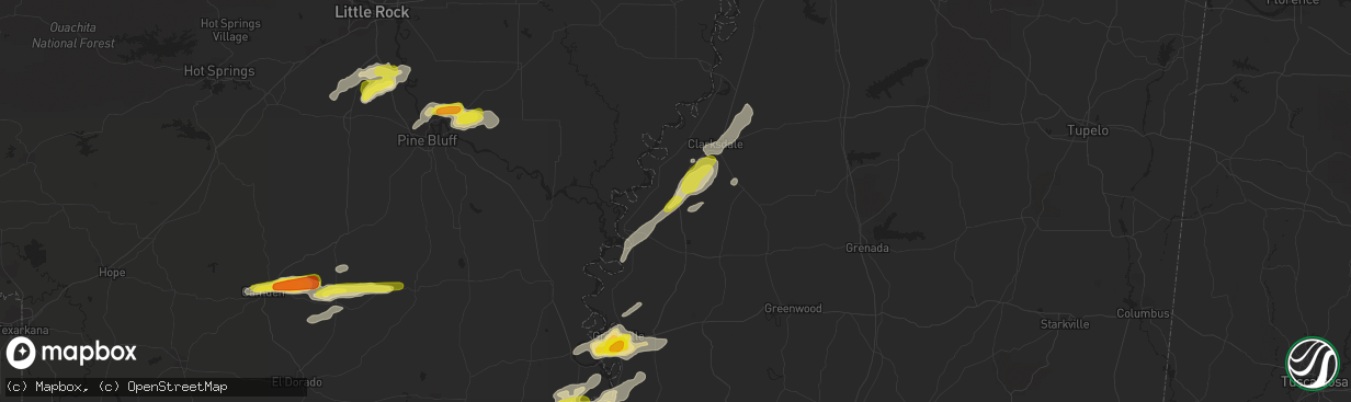 Hail map in Shelby, MS on November 3, 2017