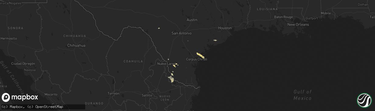 Hail map in Texas on November 3, 2021