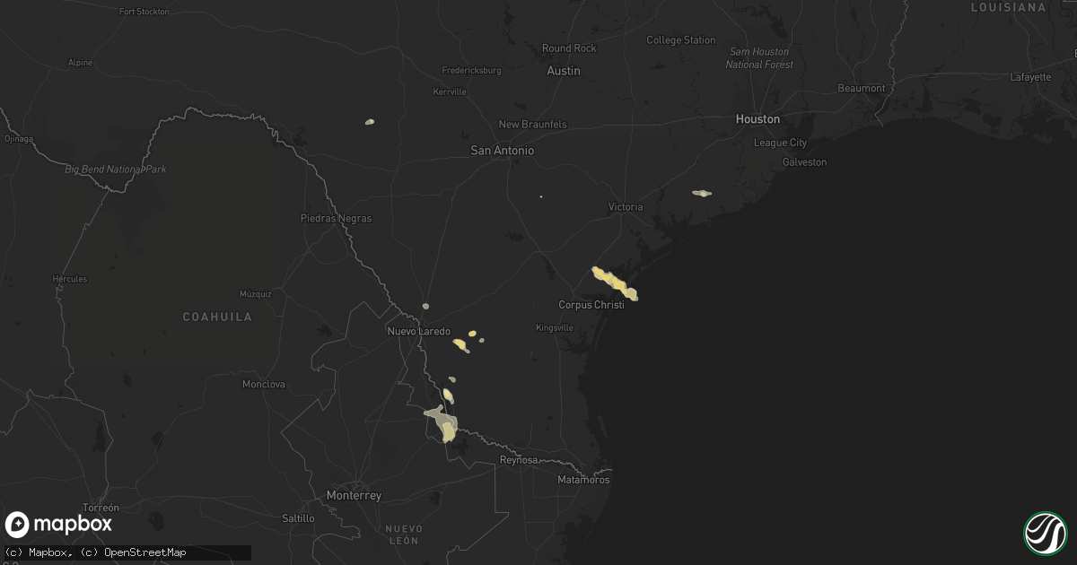 Hail map in Texas on November 3, 2021
