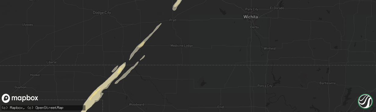 Hail map in Coldwater, KS on November 3, 2022