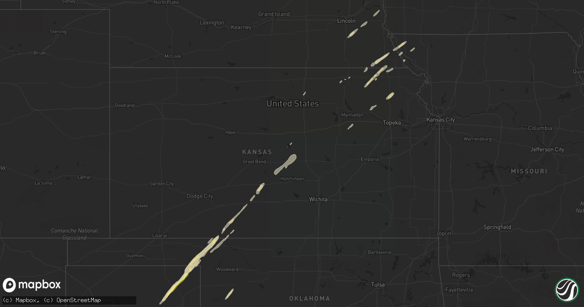 Hail map in Kansas on November 3, 2022