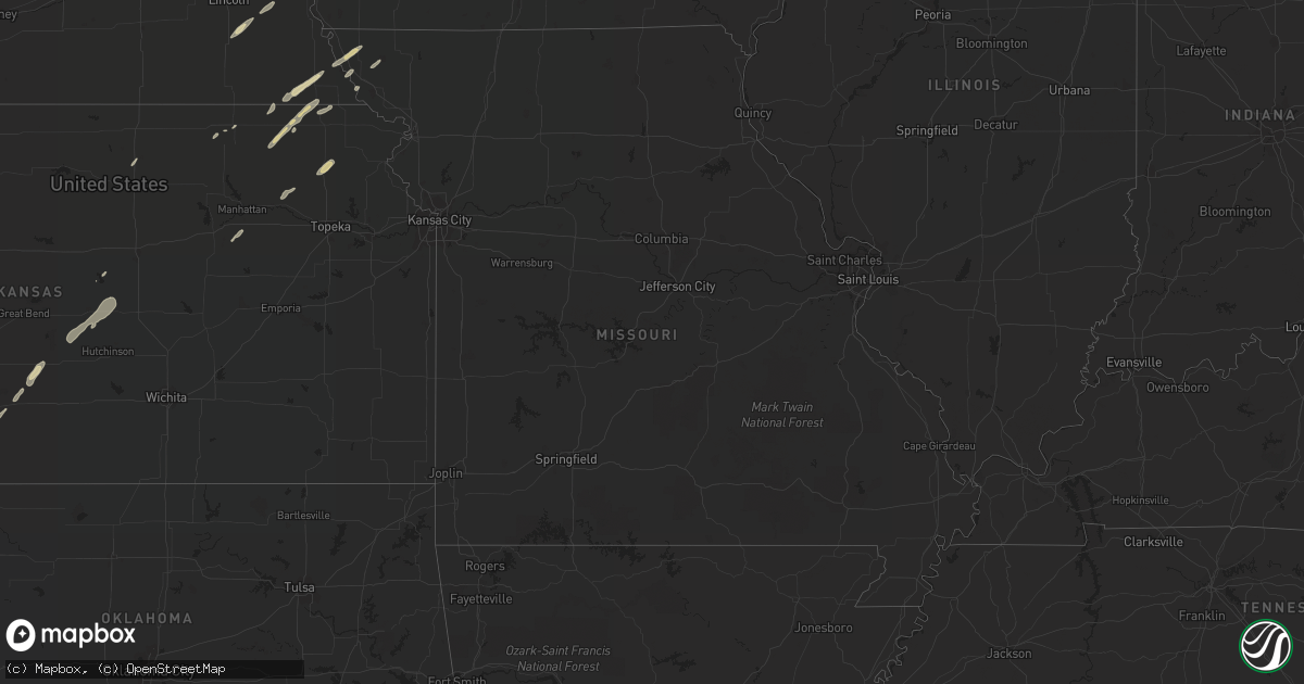 Hail map in Missouri on November 3, 2022