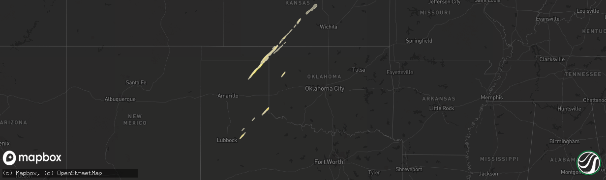 Hail map in Oklahoma on November 3, 2022