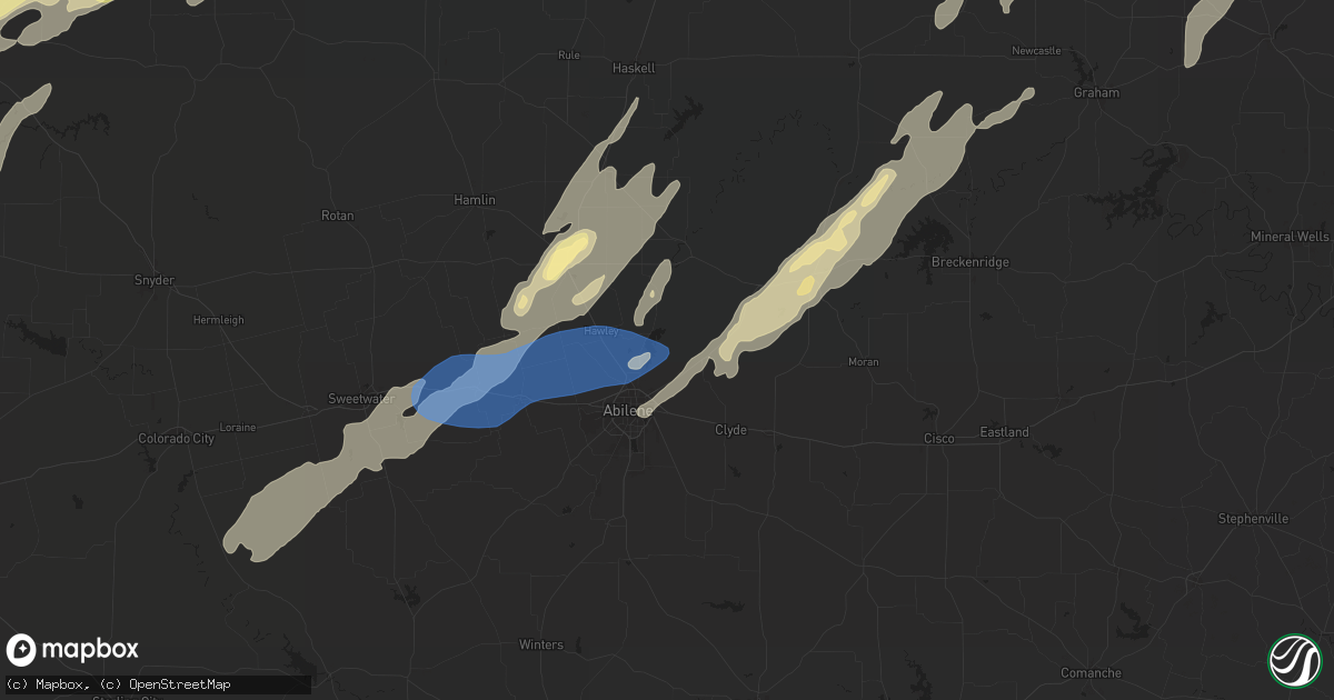 Hail map in Abilene, TX on November 3, 2024