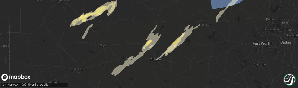 Hail map in Anson, TX on November 3, 2024