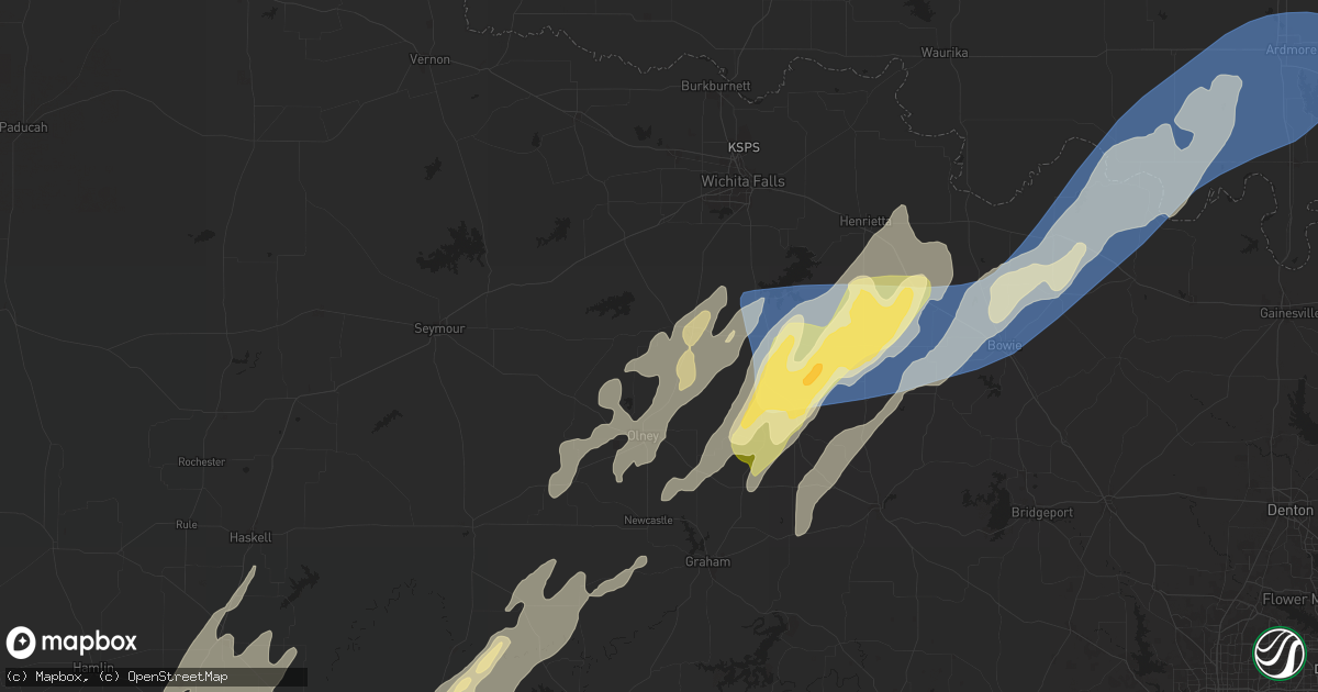 Hail map in Archer City, TX on November 3, 2024