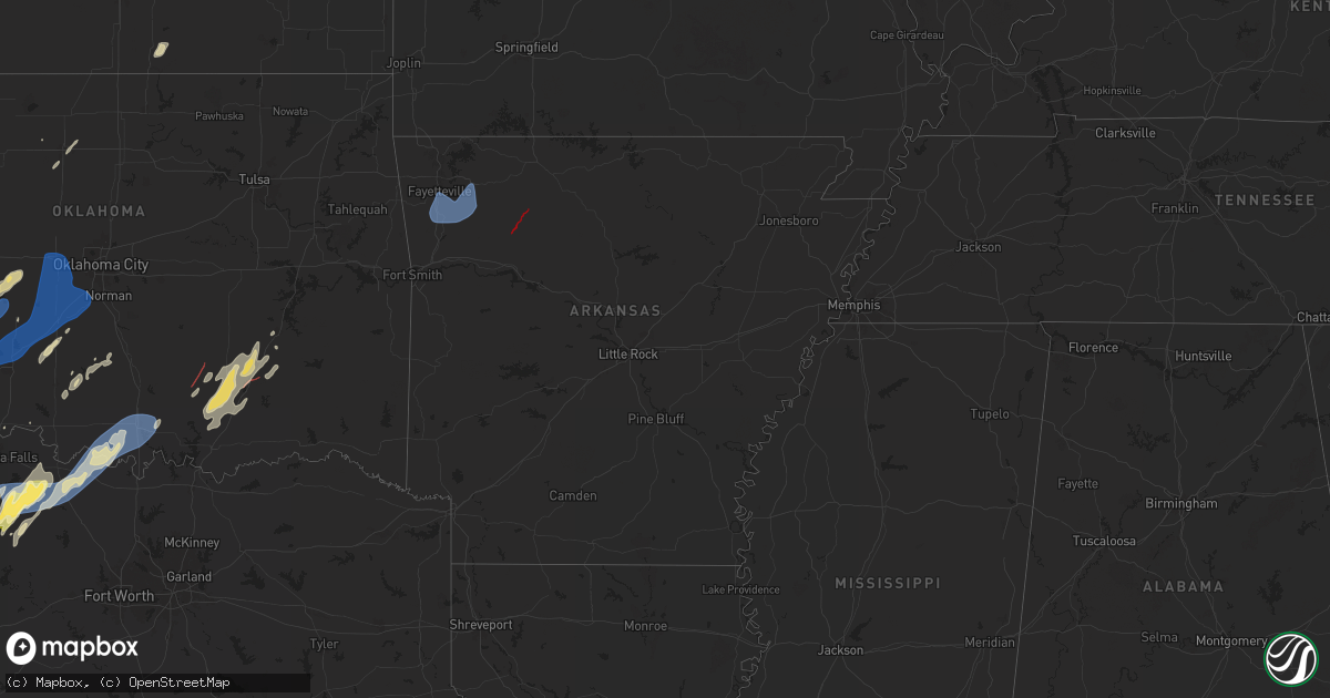 Hail map in Arkansas on November 3, 2024