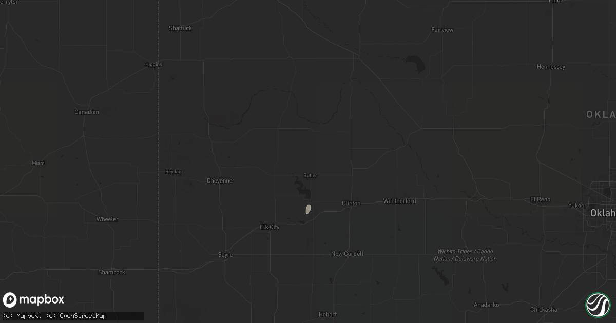 Hail map in Butler, OK on November 3, 2024