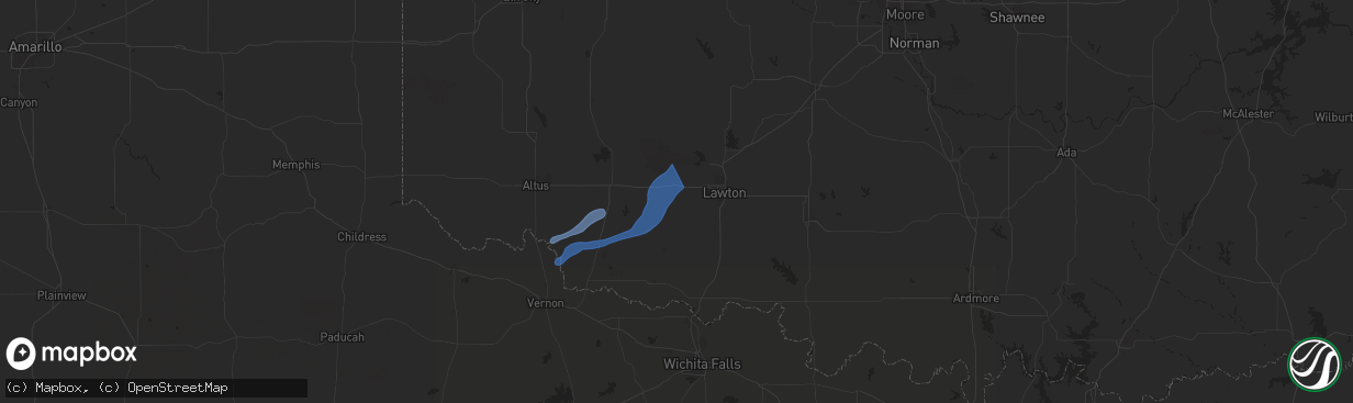 Hail map in Cache, OK on November 3, 2024