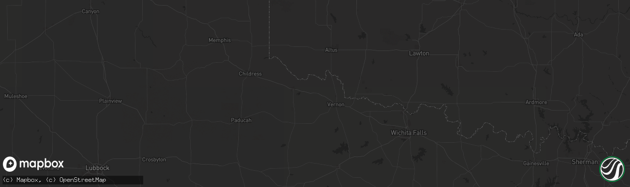 Hail map in Chillicothe, TX on November 3, 2024