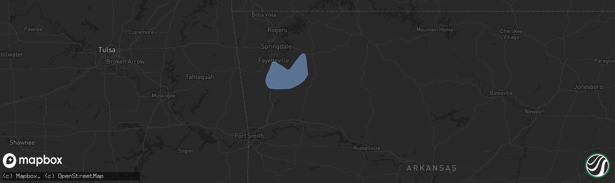 Hail map in Combs, AR on November 3, 2024