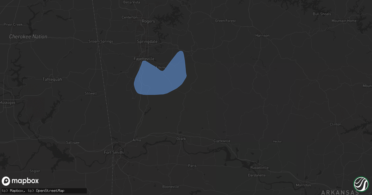 Hail map in Combs, AR on November 3, 2024