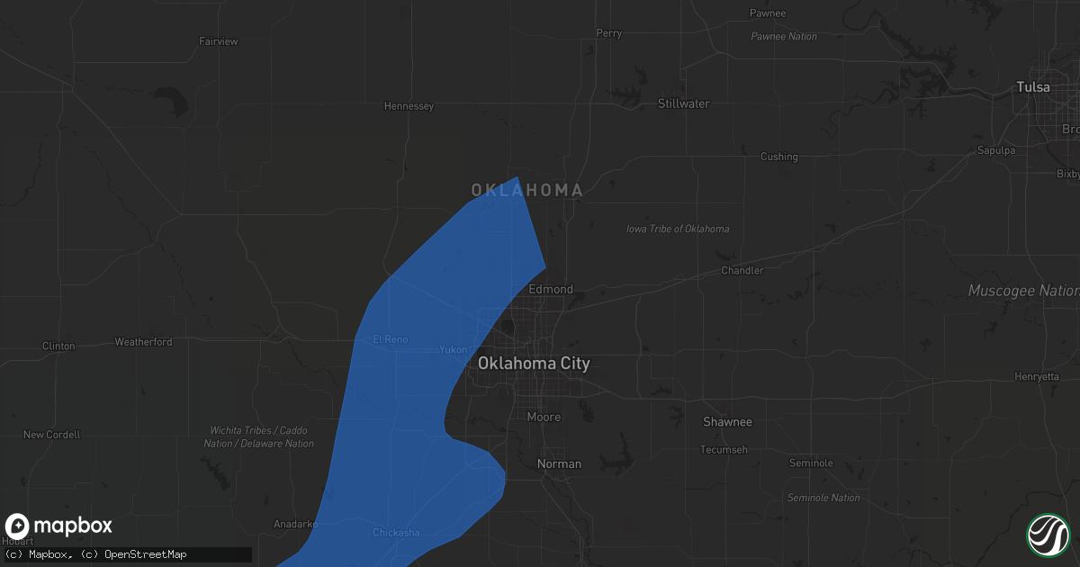 Hail map in Edmond, OK on November 3, 2024