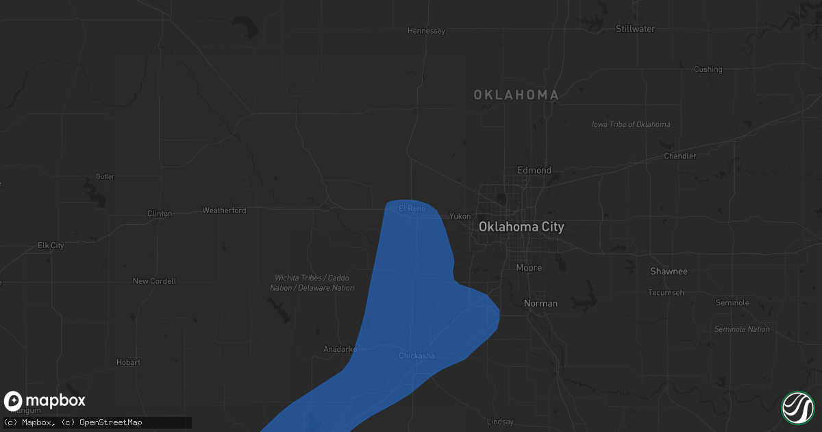 Hail map in El Reno, OK on November 3, 2024