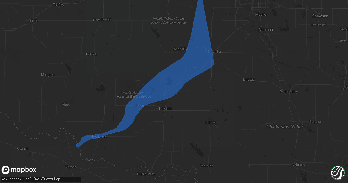 Hail map in Elgin, OK on November 3, 2024