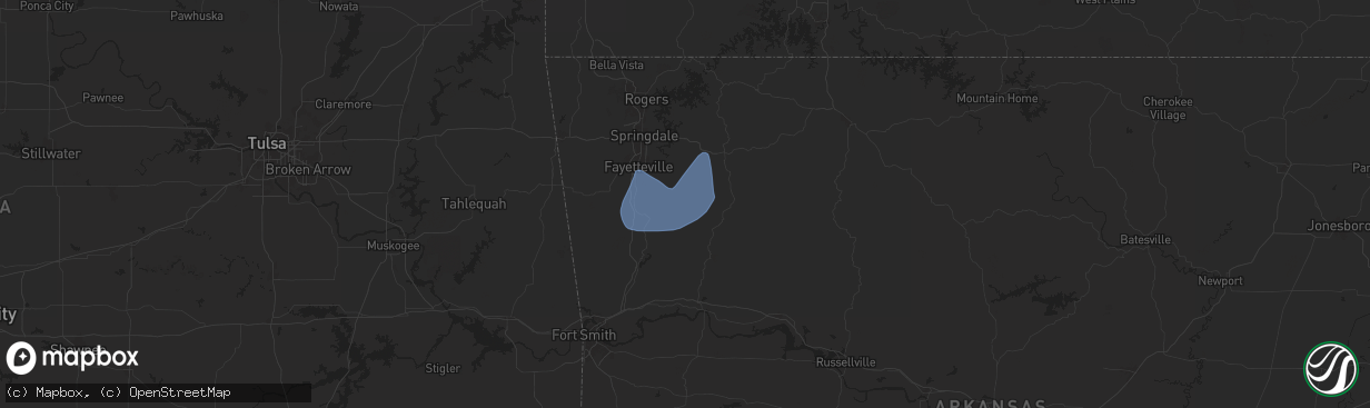 Hail map in Elkins, AR on November 3, 2024