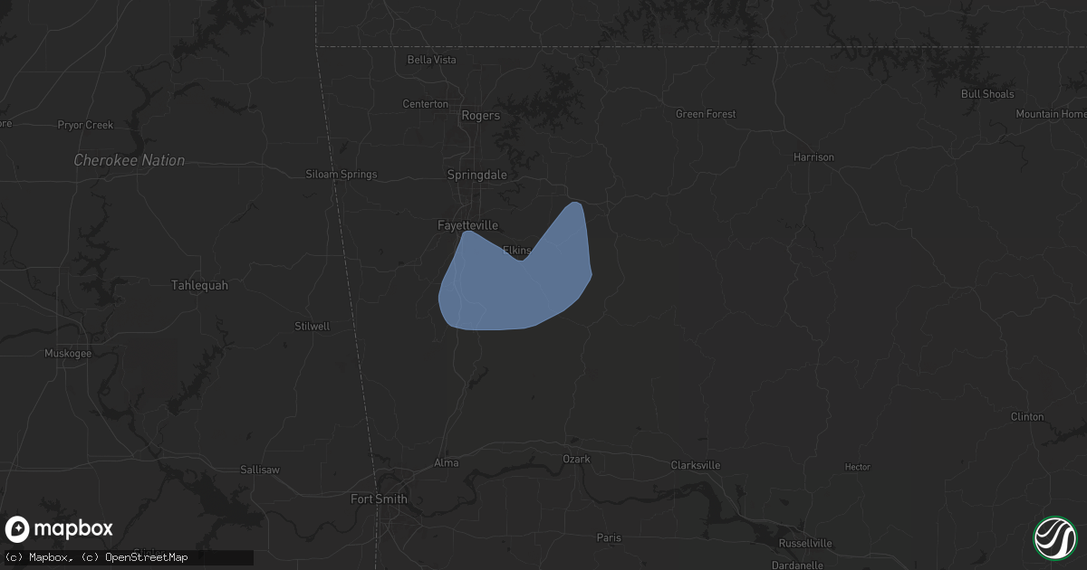 Hail map in Elkins, AR on November 3, 2024