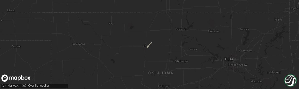 Hail map in Enid, OK on November 3, 2024