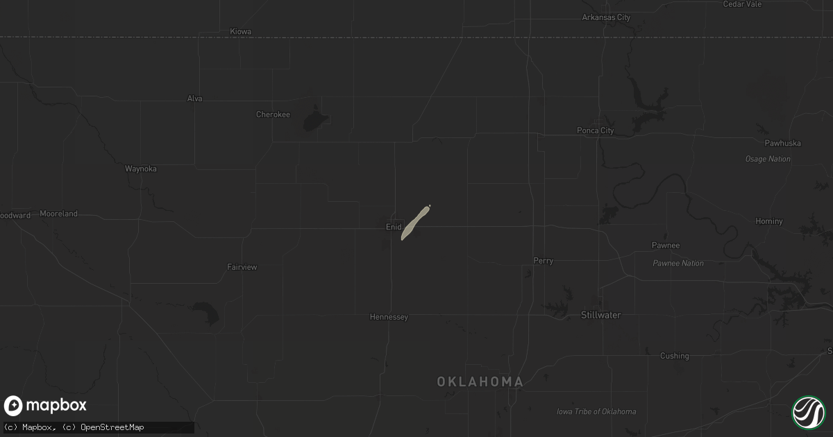 Hail map in Enid, OK on November 3, 2024