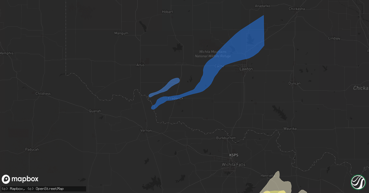 Hail map in Frederick, OK on November 3, 2024