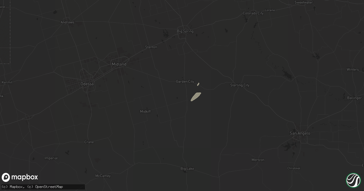 Hail map in Garden City, TX on November 3, 2024