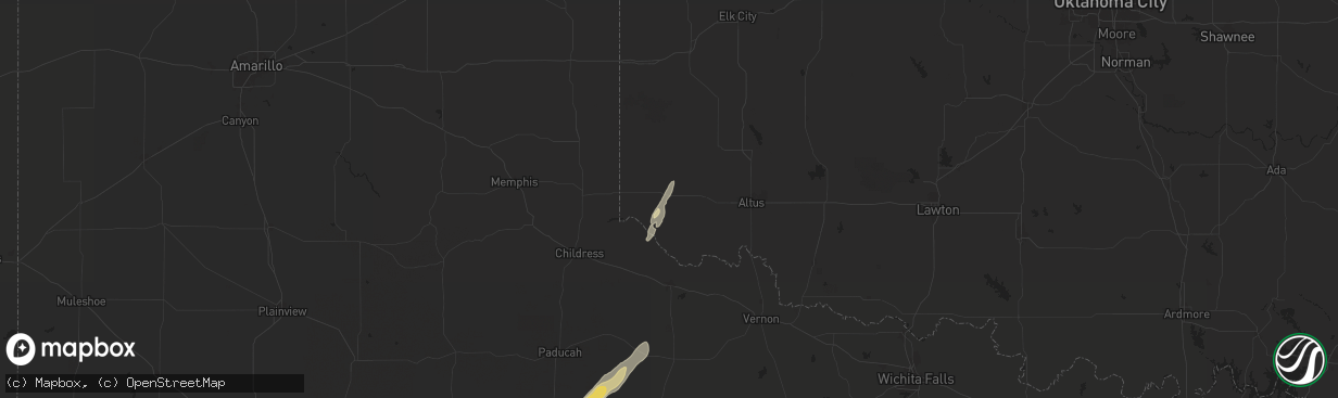 Hail map in Gould, OK on November 3, 2024