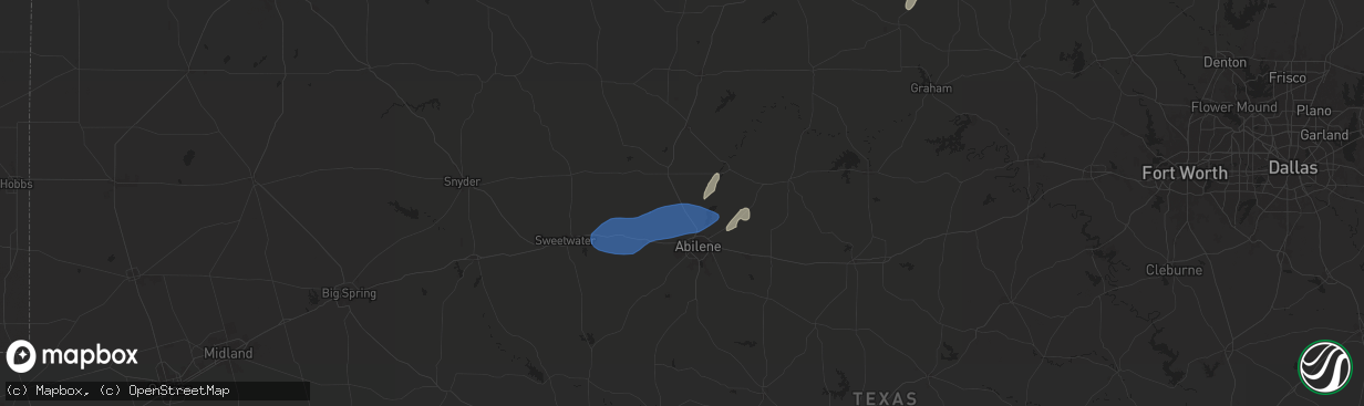 Hail map in Hawley, TX on November 3, 2024