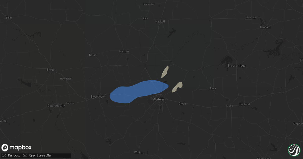 Hail map in Hawley, TX on November 3, 2024