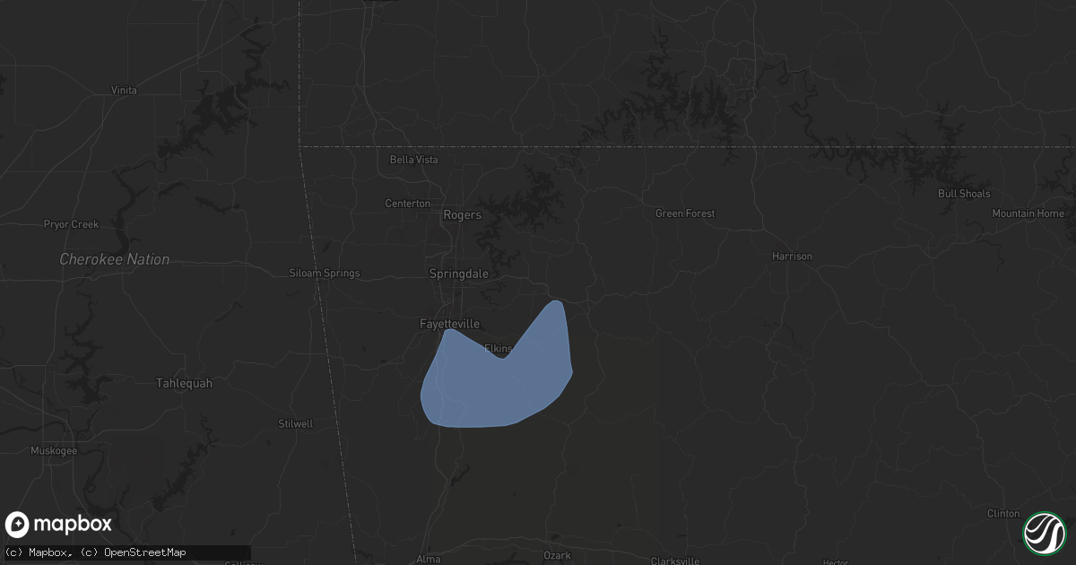 Hail map in Hindsville, AR on November 3, 2024