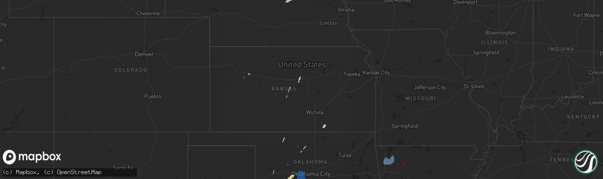 Hail map in Kansas on November 3, 2024