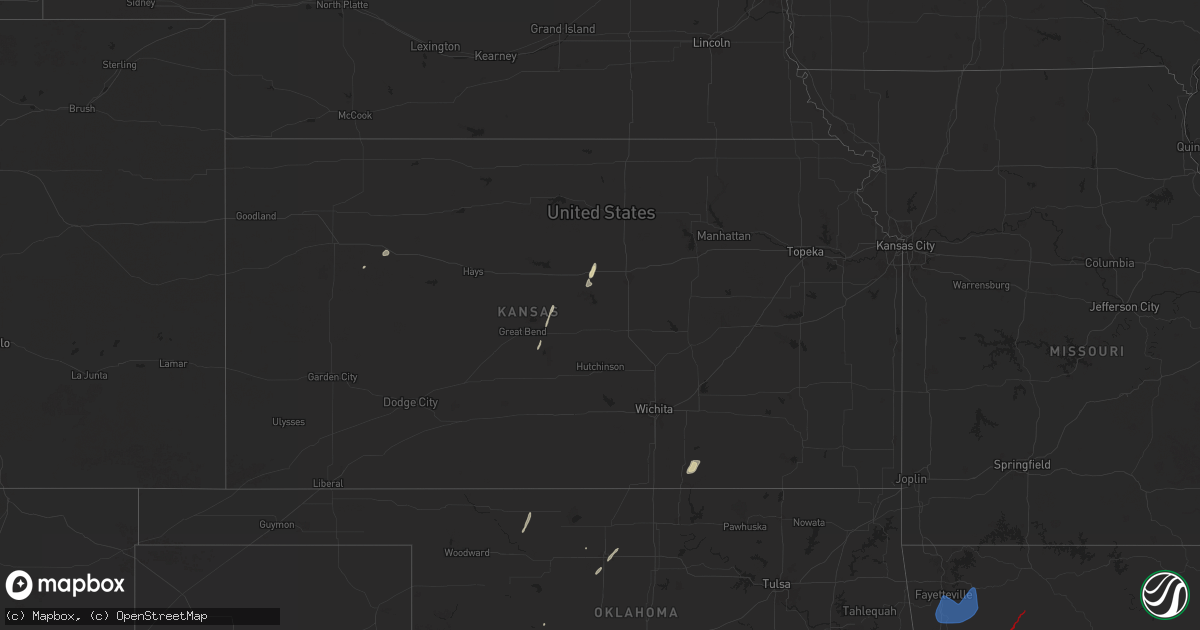 Hail map in Kansas on November 3, 2024