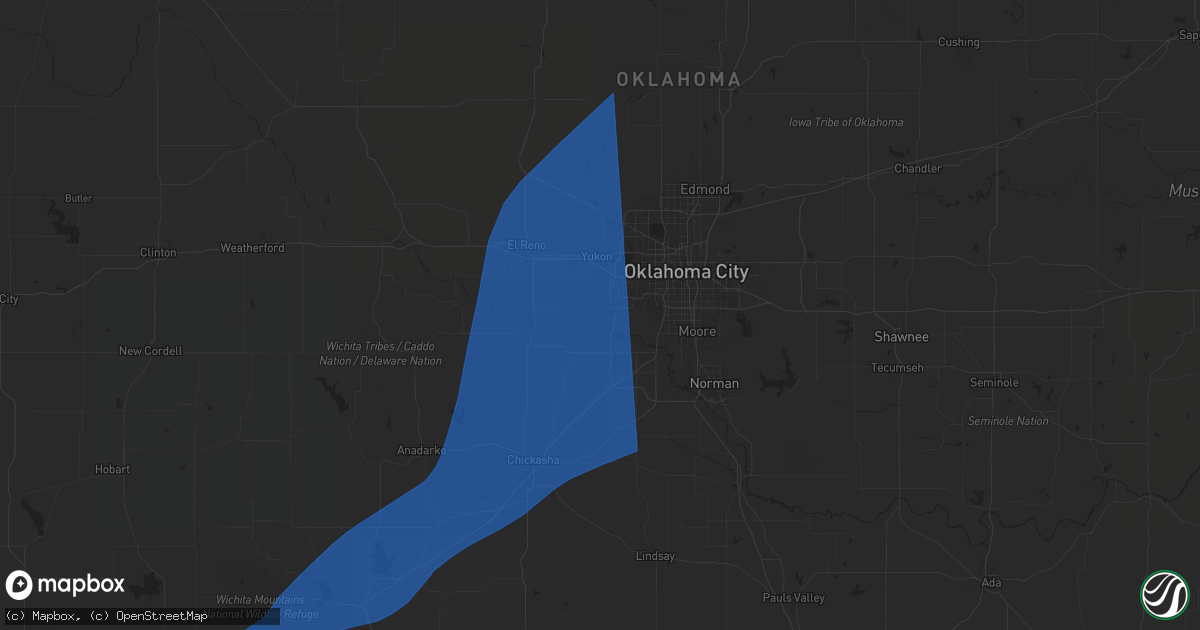 Hail map in Mustang, OK on November 3, 2024