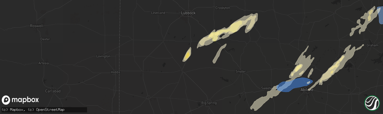 Hail map in Odonnell, TX on November 3, 2024